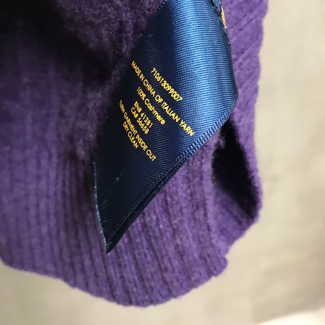 폴로 랄프로렌 케이블 캐시미어 니트 퍼플 M 상품이미지5