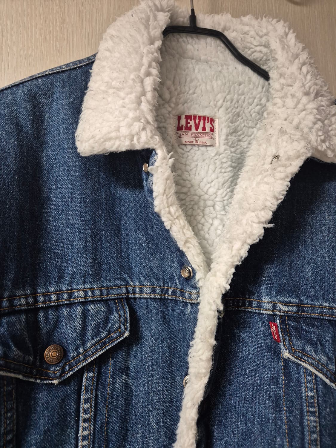 LEVI's 리바이스 USA 빈티지 데님 쉐르파 자켓 라지 상품이미지7