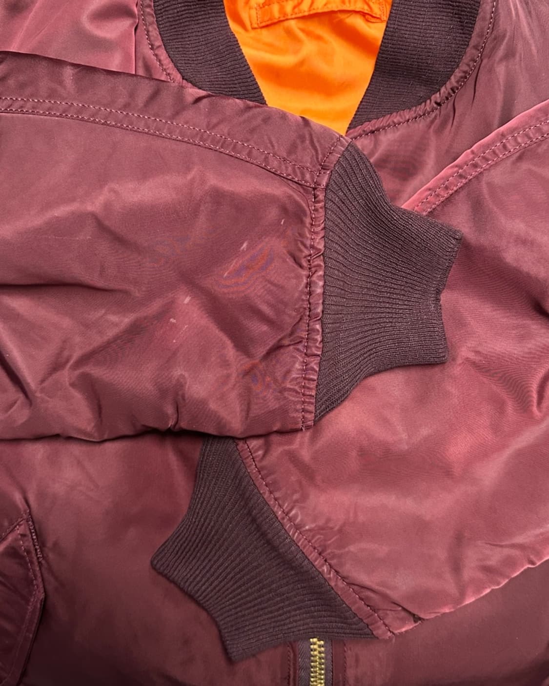 80-90s 알파인더스트리 ma-1 버건디 항공점퍼 상품이미지4