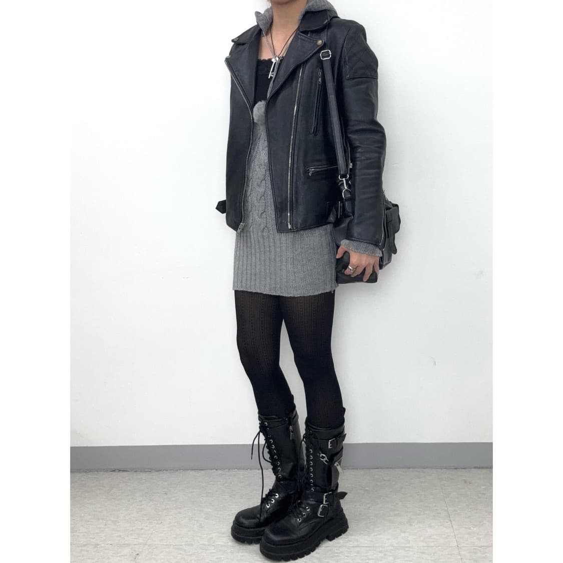 빈티지 리얼레더 가죽 라이더 자켓 상품이미지5