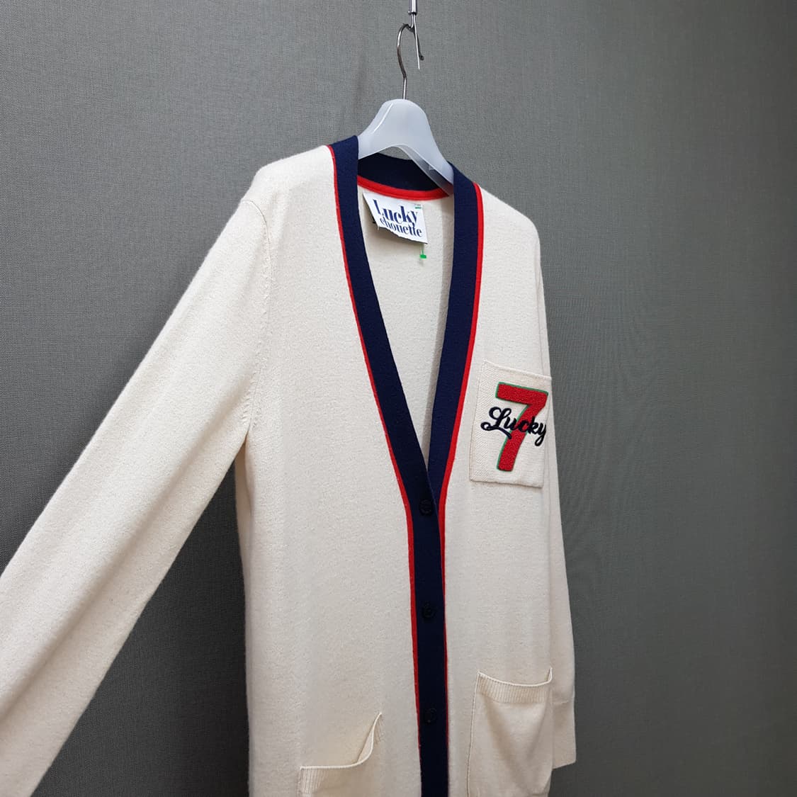 럭키슈에뜨 배색 포인트 롱 니트 가디건 F사이즈 상품이미지3