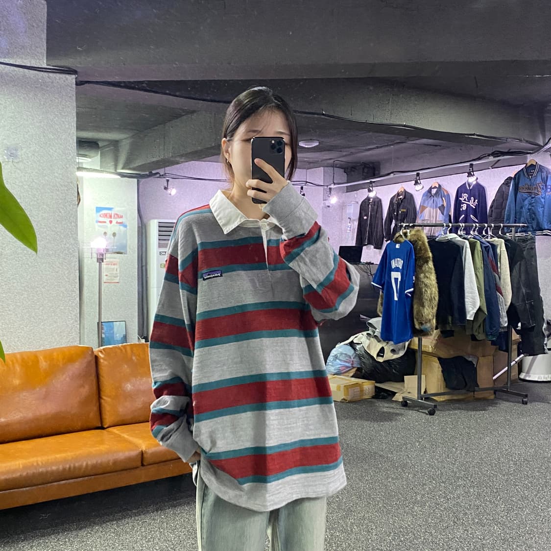 파타고니아 스트라이프 컬러블록 피케티 B3166 상품이미지1