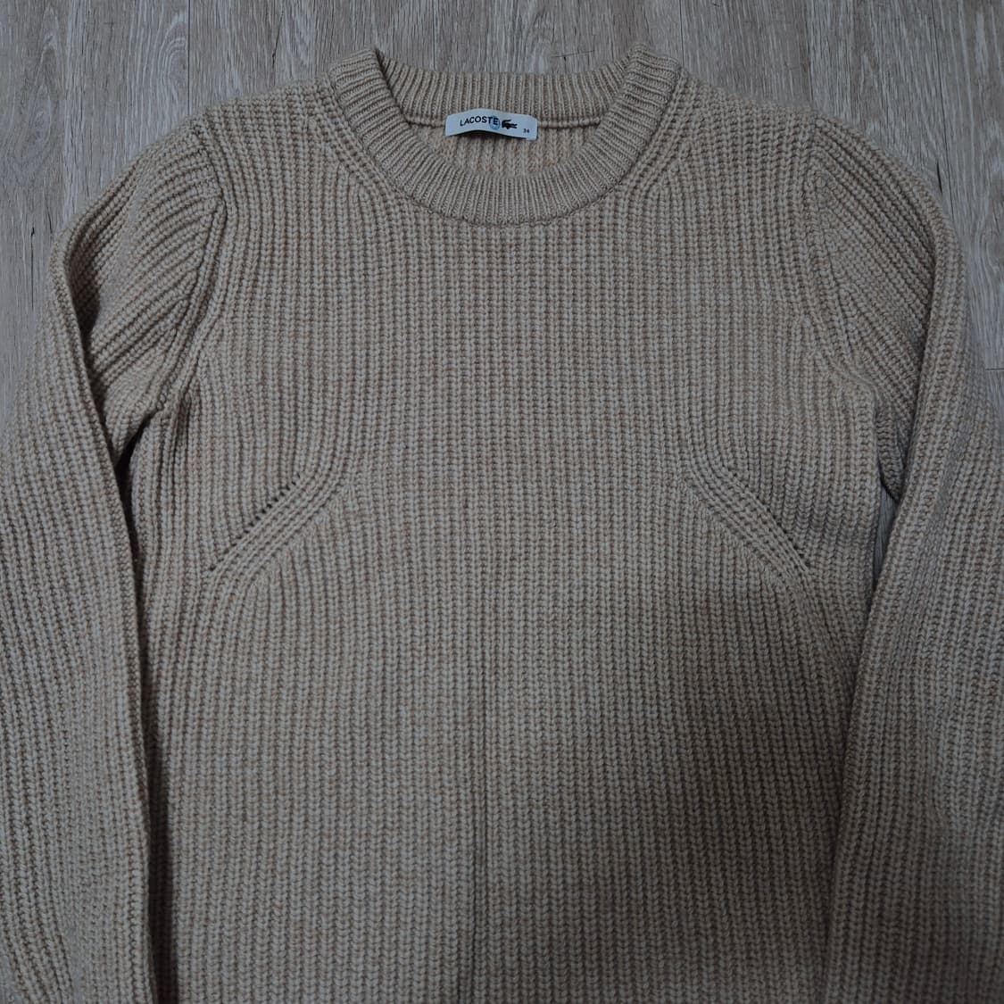 라코스테 베이지 골지 모직 니트 (34) 상품이미지2