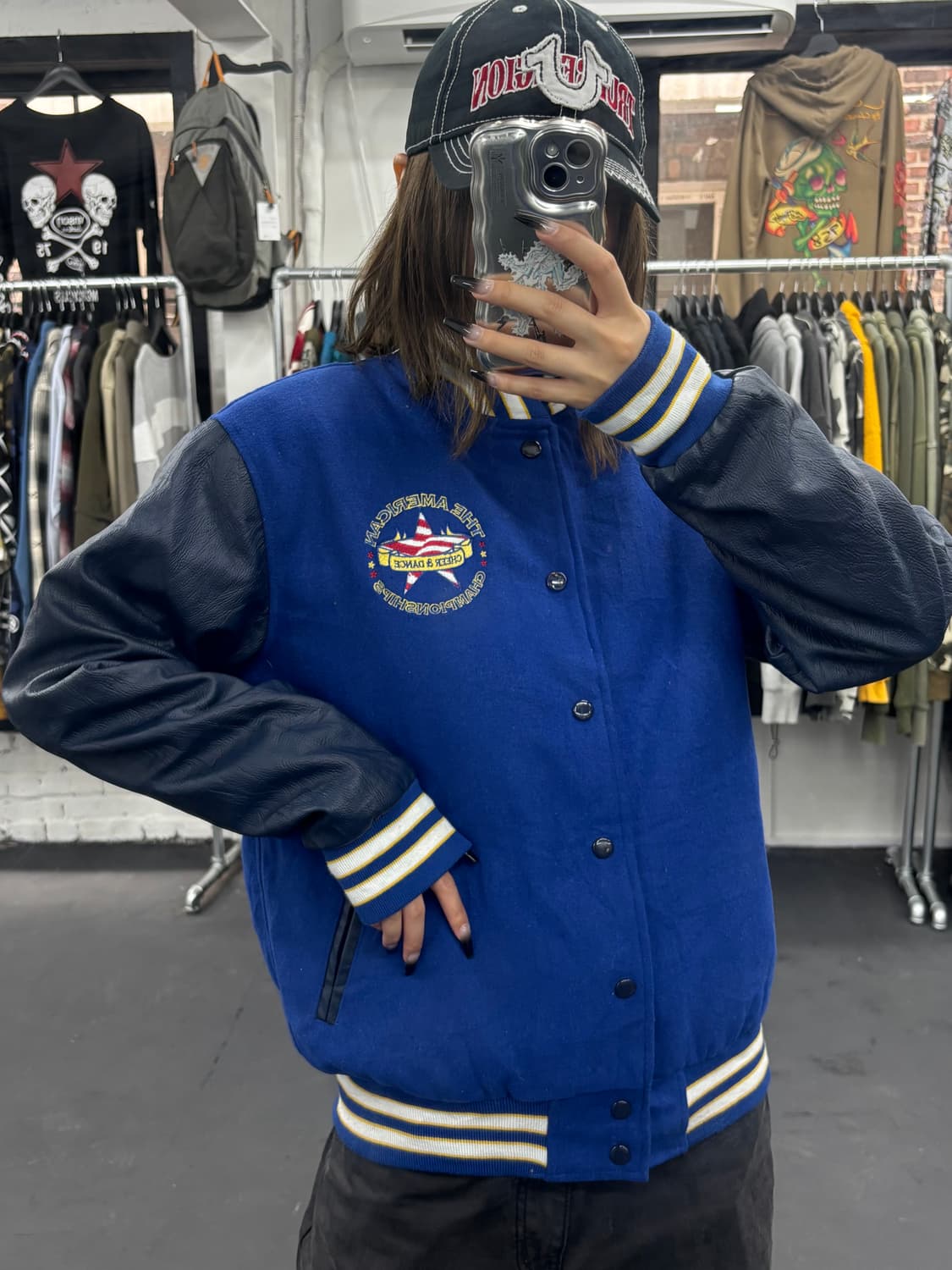 Blue American 레더암 바시티 자켓 상품이미지3