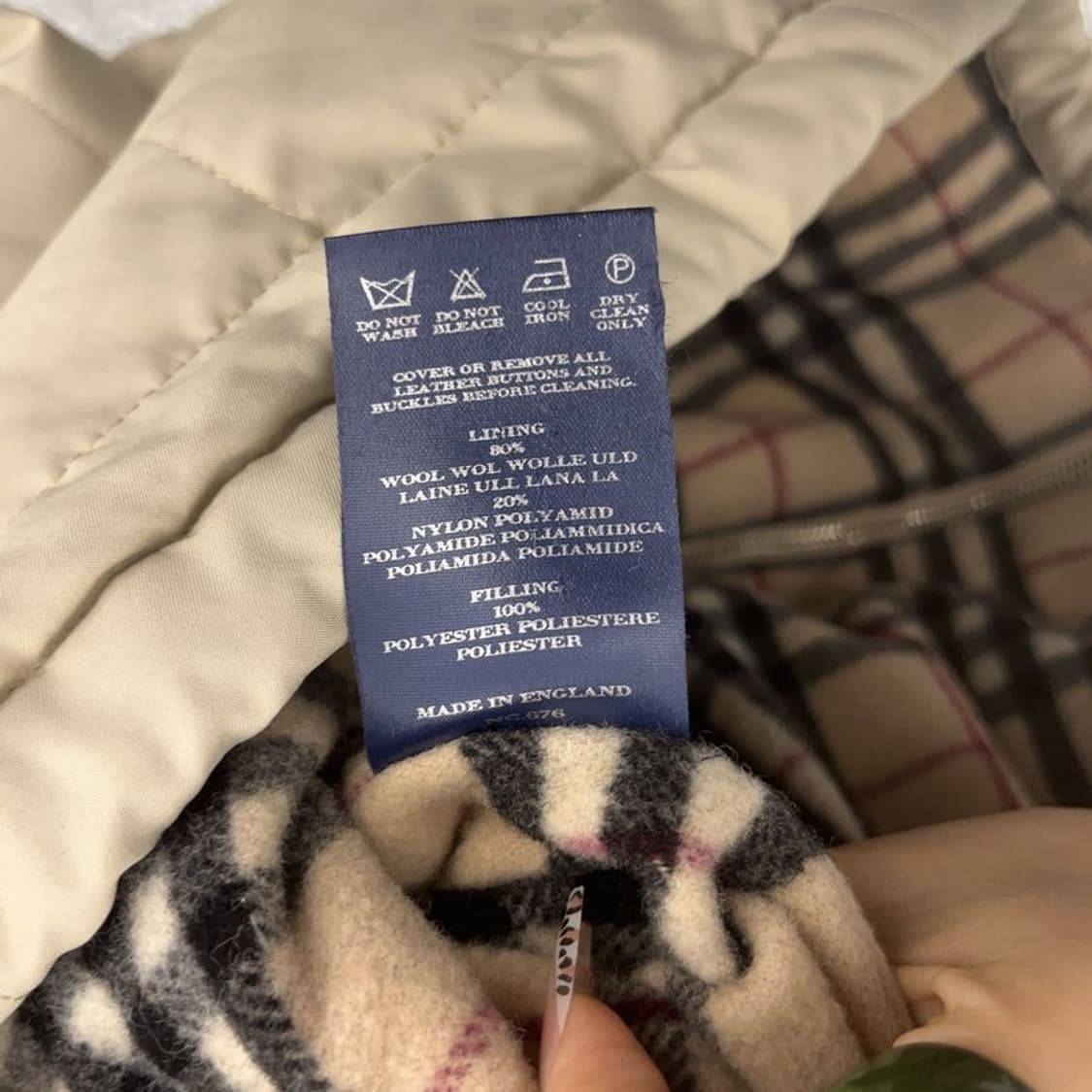 버버리 빈티지 모던캐주얼 퀄팅 울 경량 패딩 자켓 95 C08124 상품이미지6