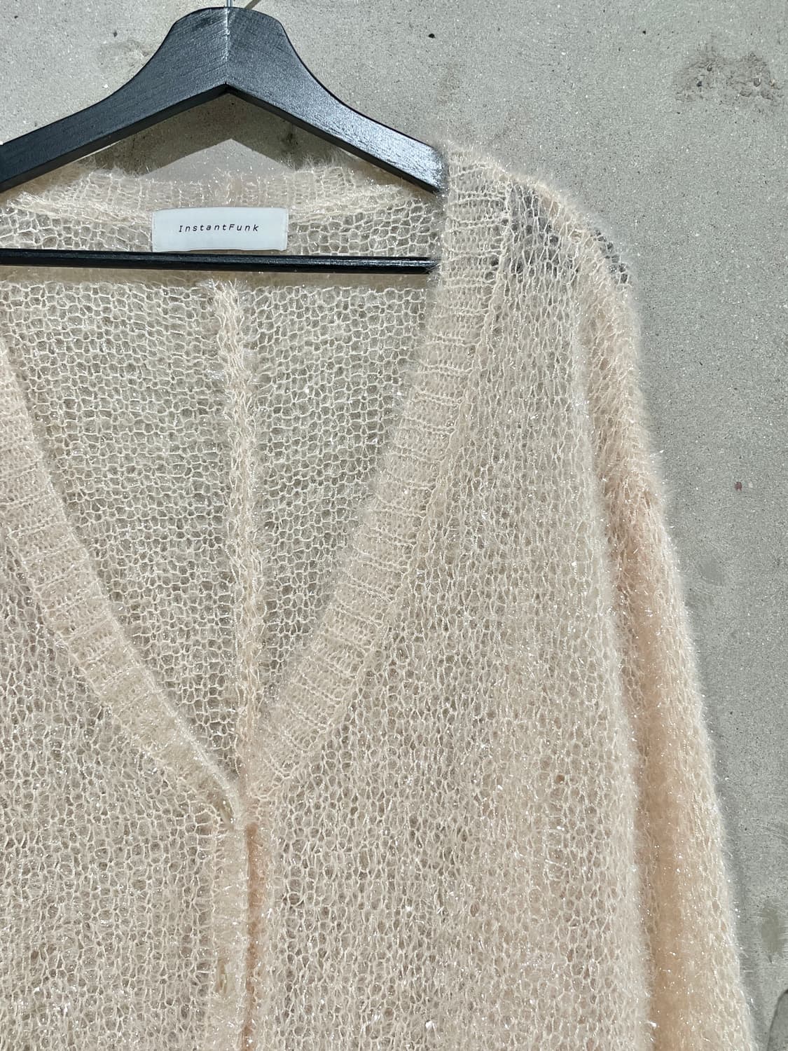 인스턴트펑크 베이지 시퀸 오버 가디건 상품이미지3