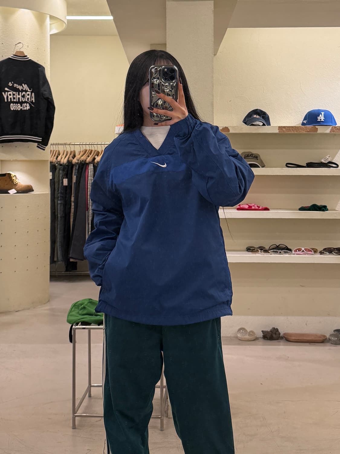 나이키 빈티지 스우시 윈드브레이커 V넥 U1139 상품이미지1