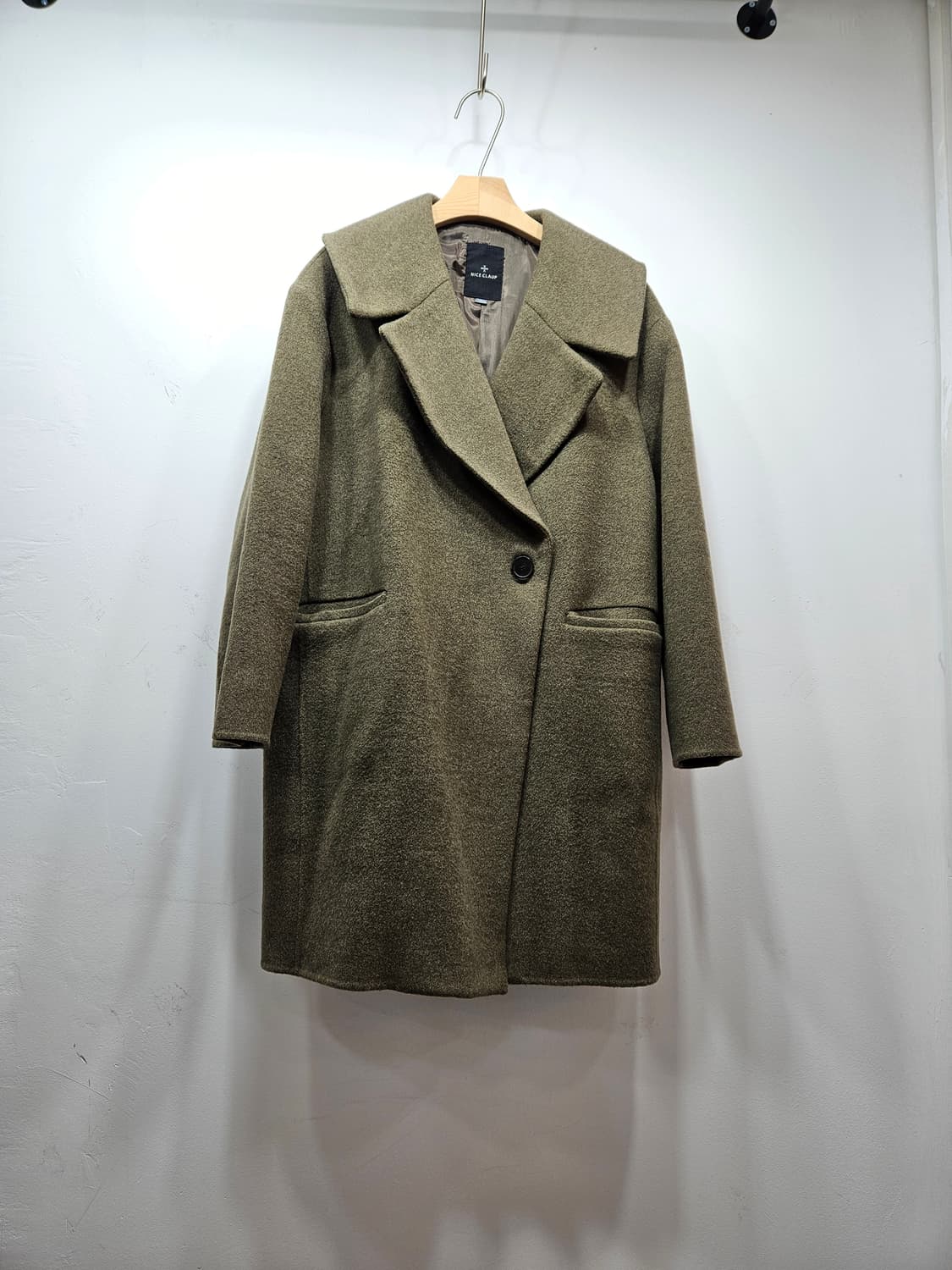 나이스클랍(nice claup) 빅카라 울코트 카키 상품이미지1