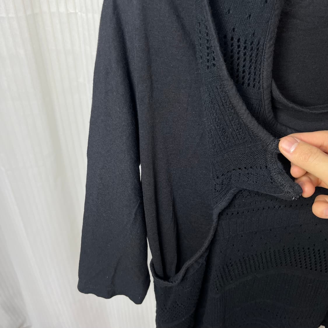 [2] Ys 요지야마모토 니트 레이어드 반팔 상품이미지6