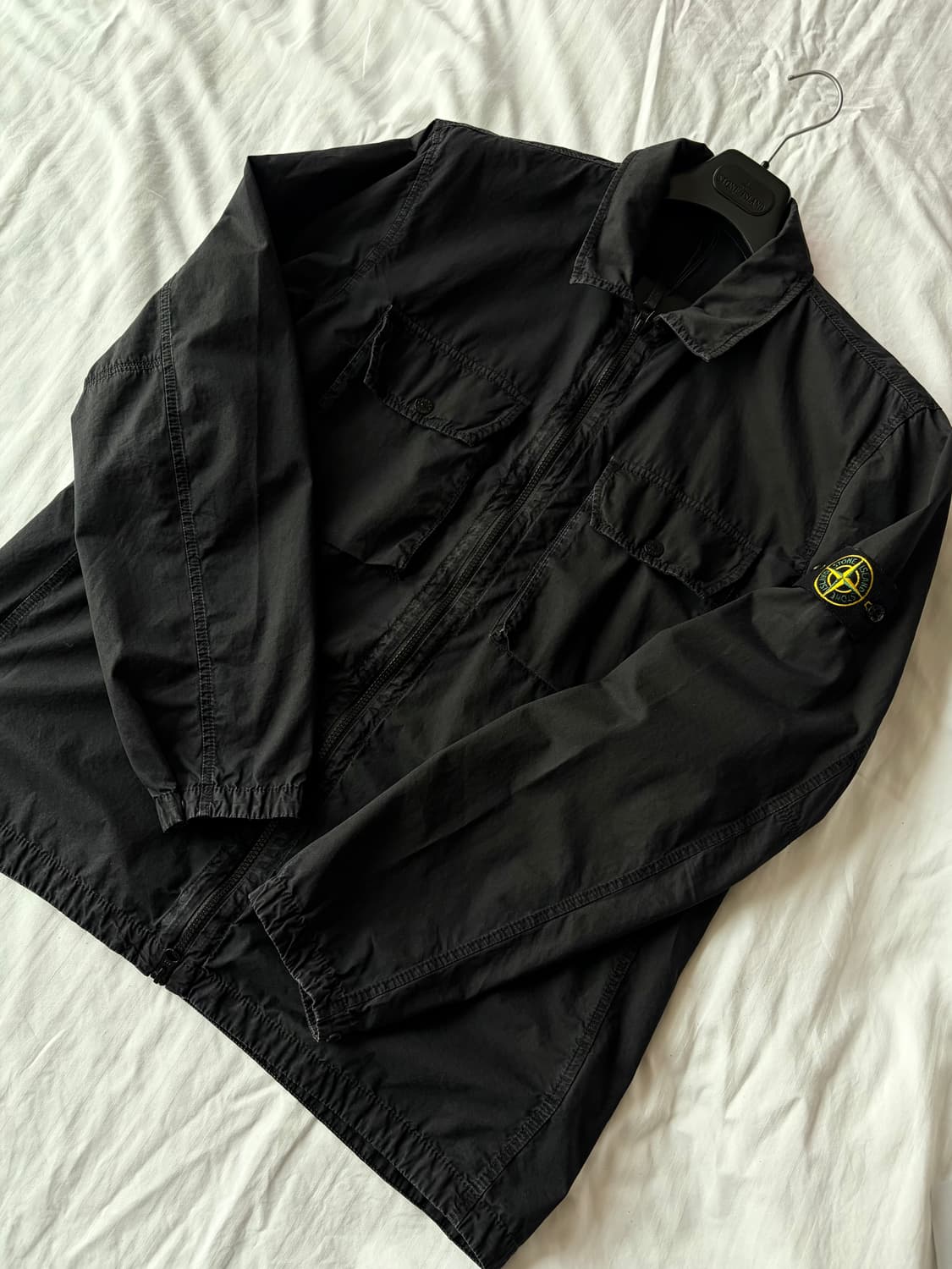 [XXL]스톤아일랜드 21FW올드이펙트 113WN 오버셔츠 블랙 상품이미지1