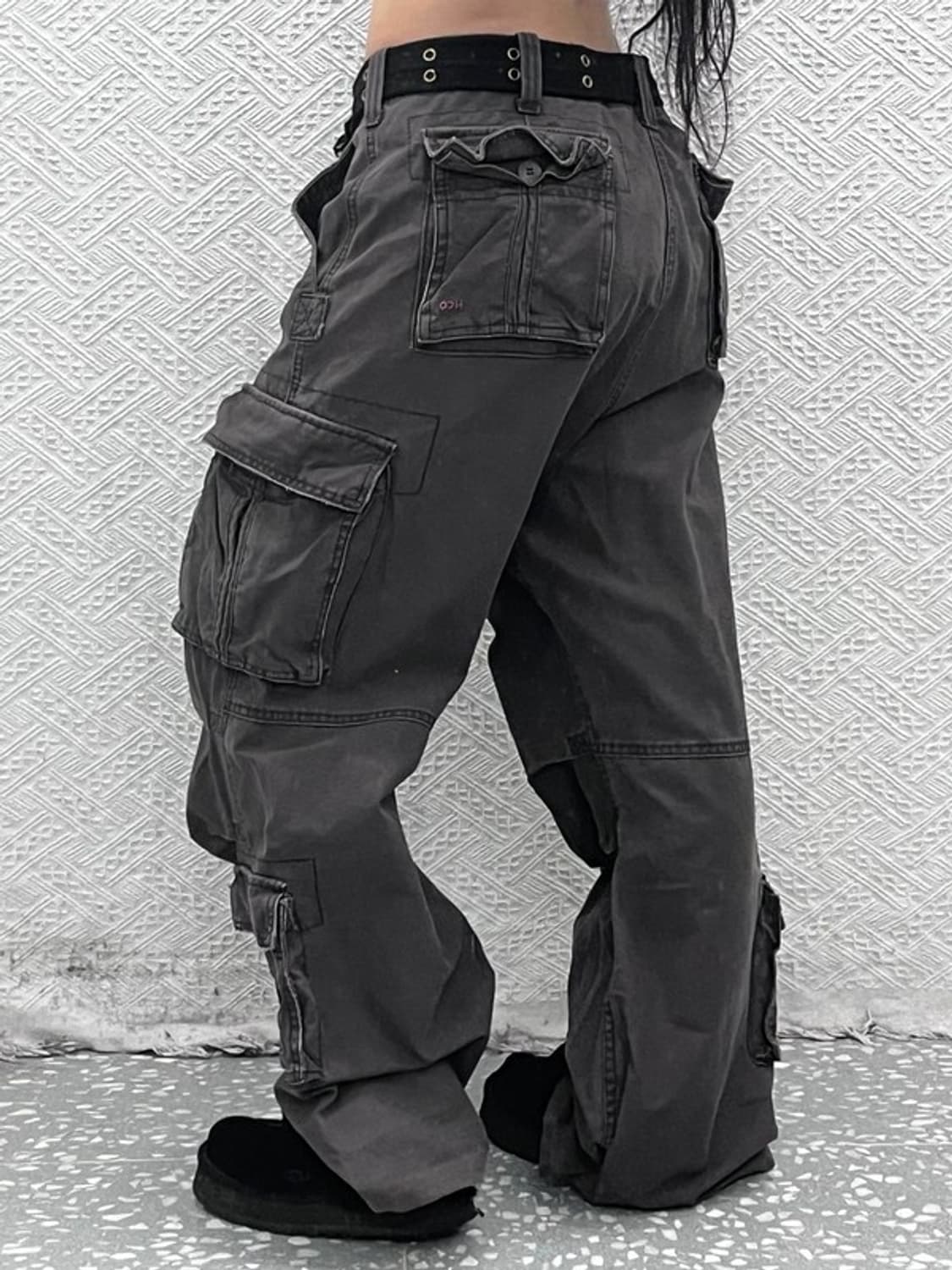 HCO 아메카지 스트릿 힙합 벨티드 카고팬츠 36인치 C08995 상품이미지2