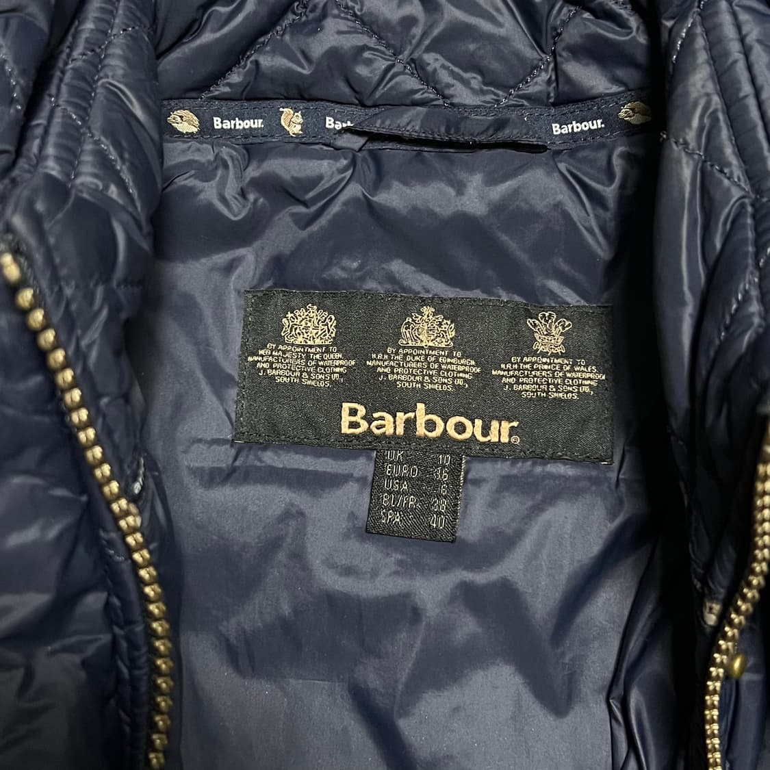 6 바버 여성용 네이비 롱 퀼팅 자켓 상품이미지4