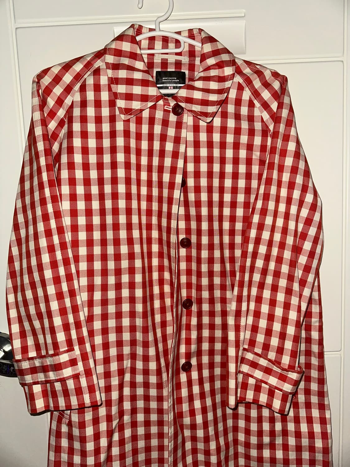 Uniqlo유니클로 레드 깅엄체크 코트 상품이미지2