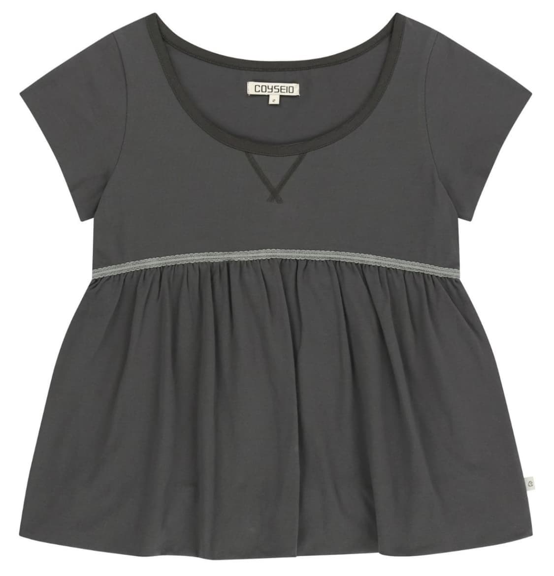 코이세이오 LACE BALLOON T-SHIRT DARK GREY 1 상품이미지1