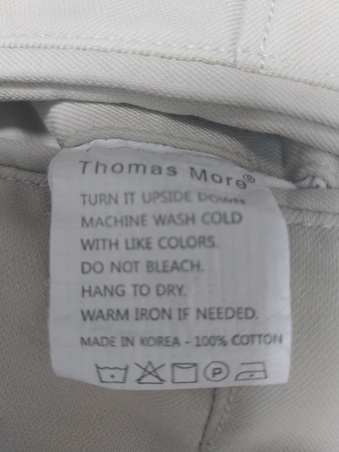 [M] 토마스모어 와이드 핏 치노 팬츠 아이보리 상품이미지10