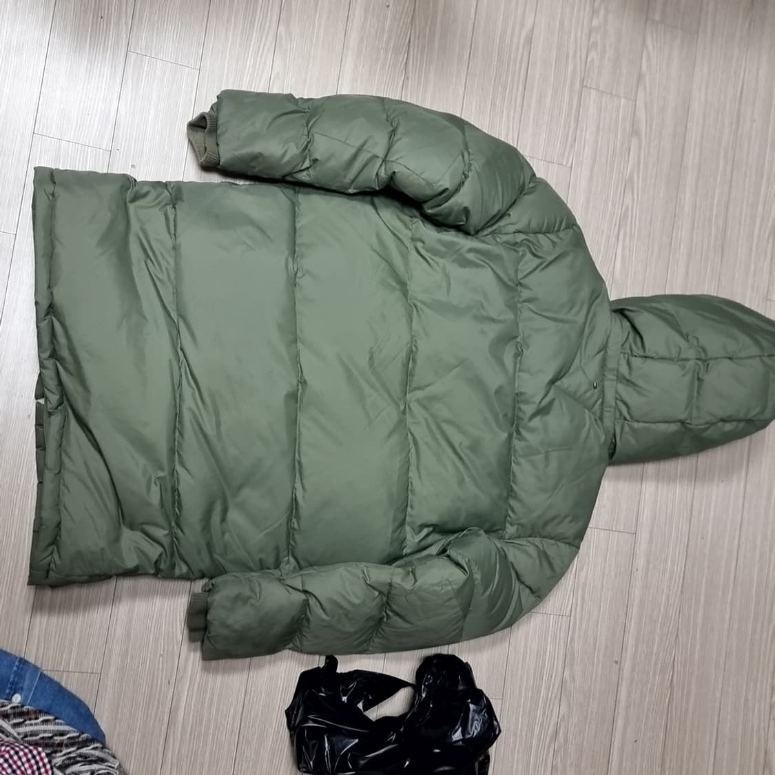 타미힐피거 후드 거의털 롱패딩 카키(주니어) 상품이미지5