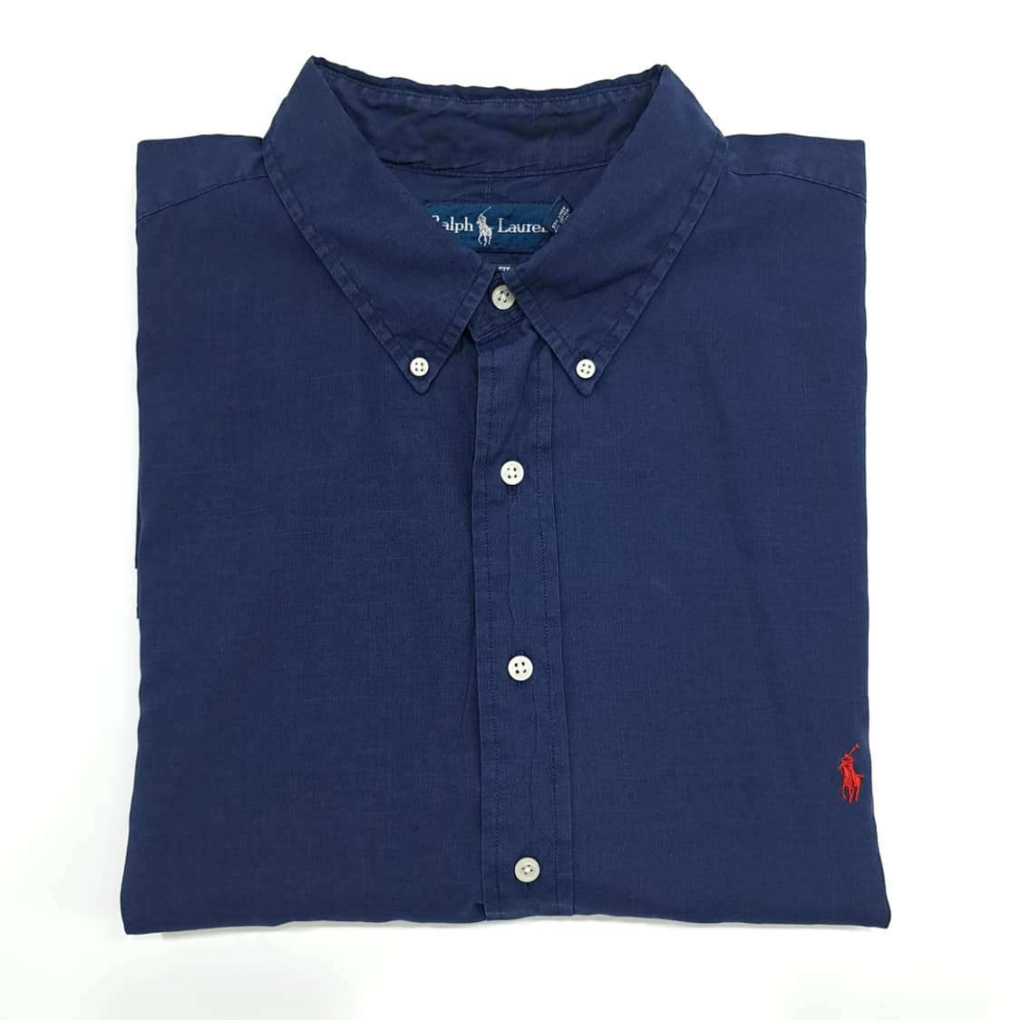 Co498 4XL Tall 폴로 랄프로렌 네이비 린넨코튼 반팔 셔츠 남방 상품이미지8