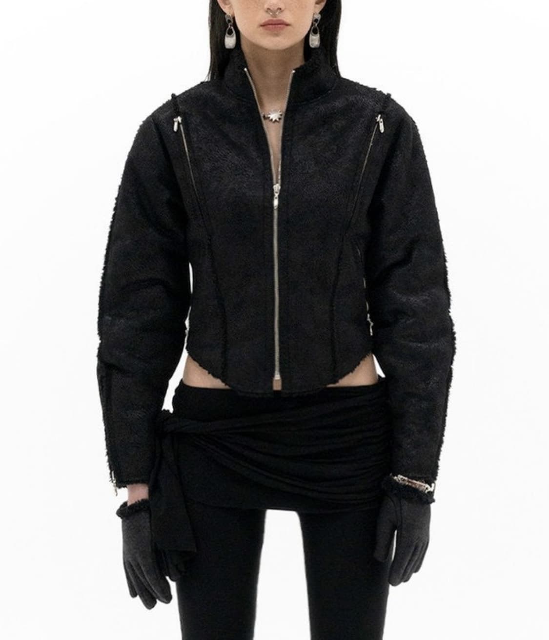 604서비스 무스탕 블랙 M사이즈 판매 상품이미지1