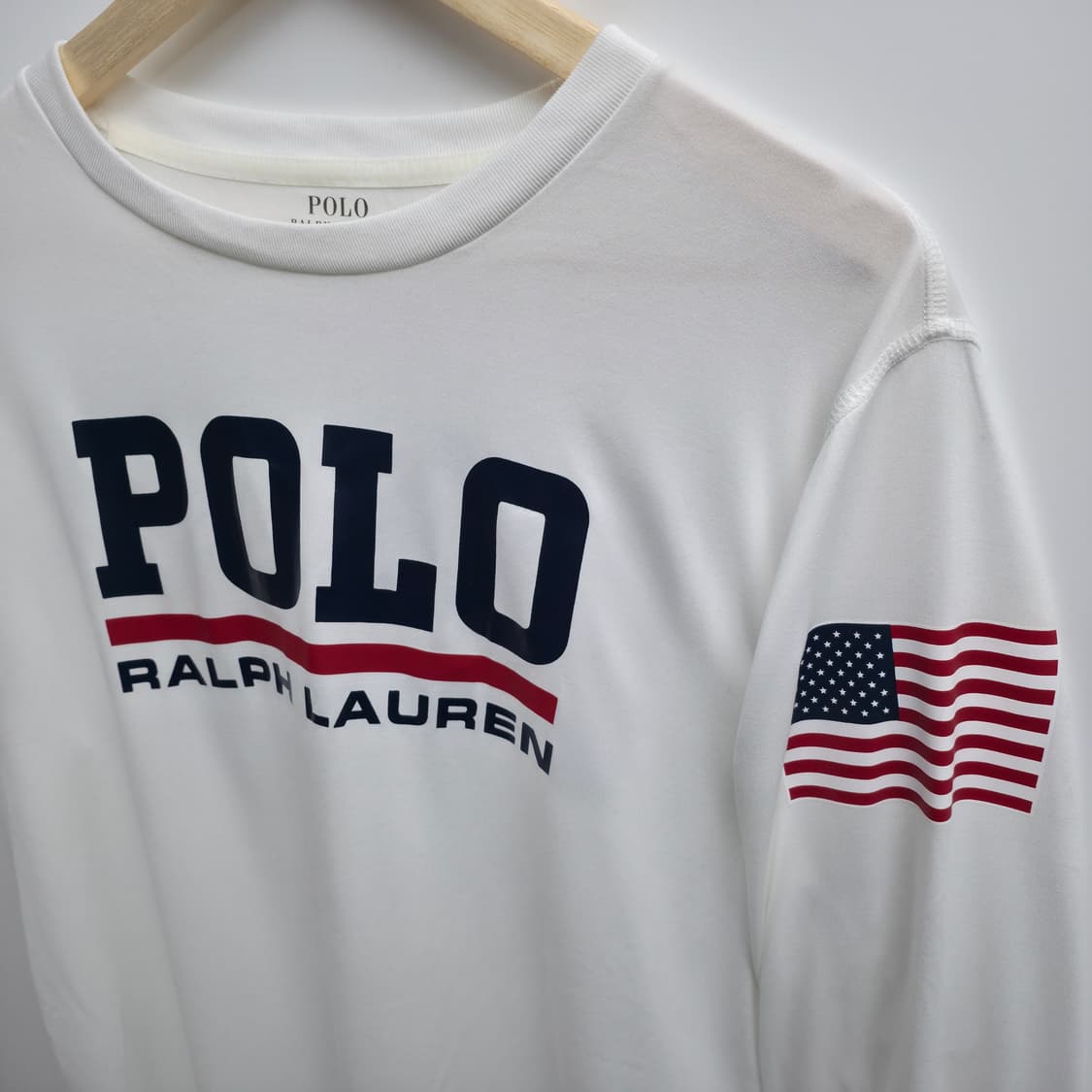 [S] 폴로 랄프로렌 성조기 화이트 롱슬리브 상품이미지4
