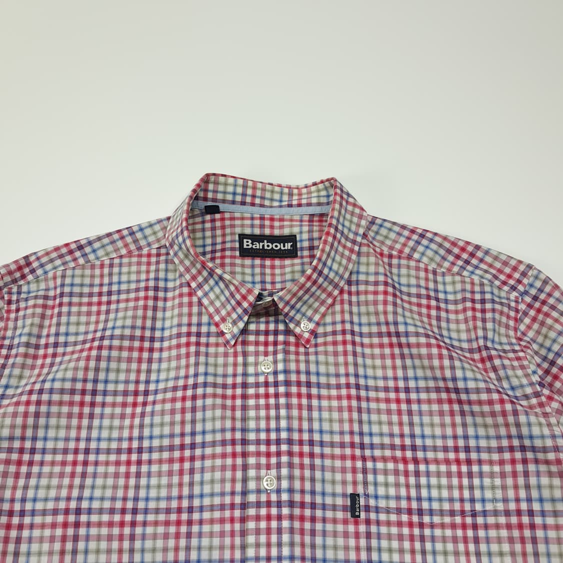 CL534 2XL 바버 포르투갈판 핑크 마이크로체크 버튼다운 셔츠 남방 상품이미지2