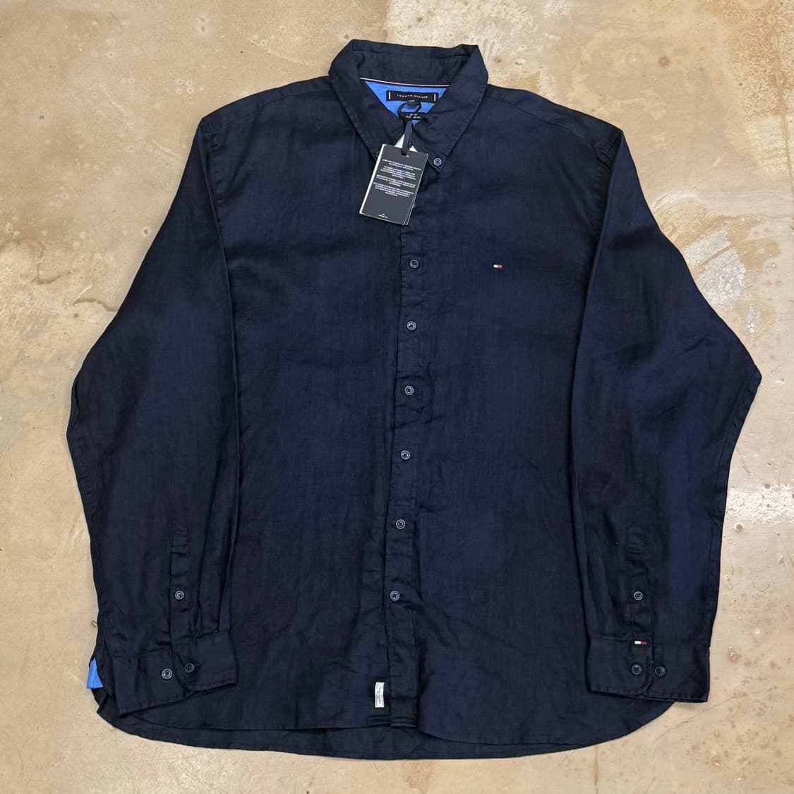 XXL 새상품 타미힐피거 네이비 린넨 셔츠 상품이미지2