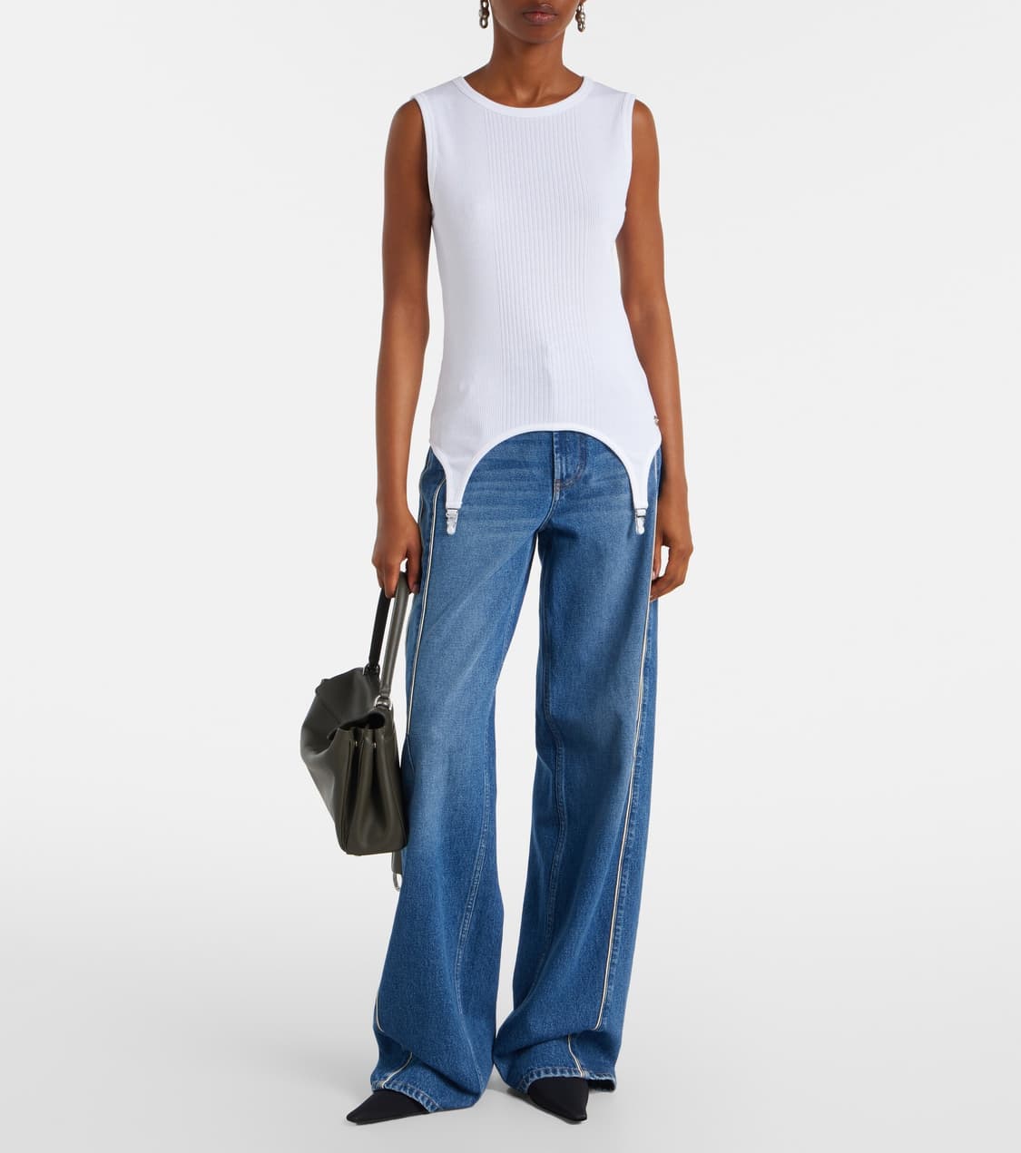 [S,M]장폴고티에 리브 저지 탱크탑/화이트 상품이미지2