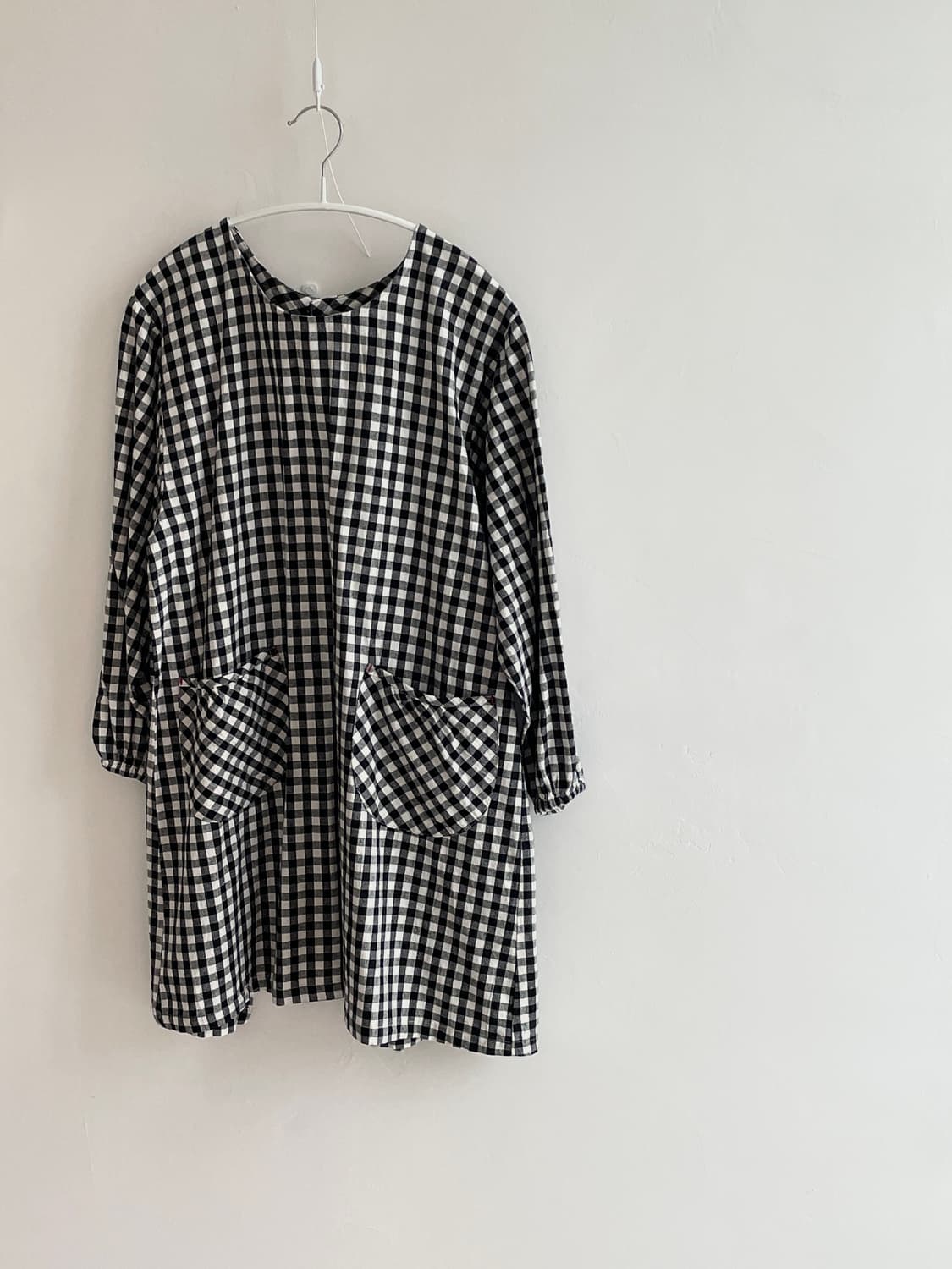 블랙 앤 화이트 체크 원피스 상품이미지2