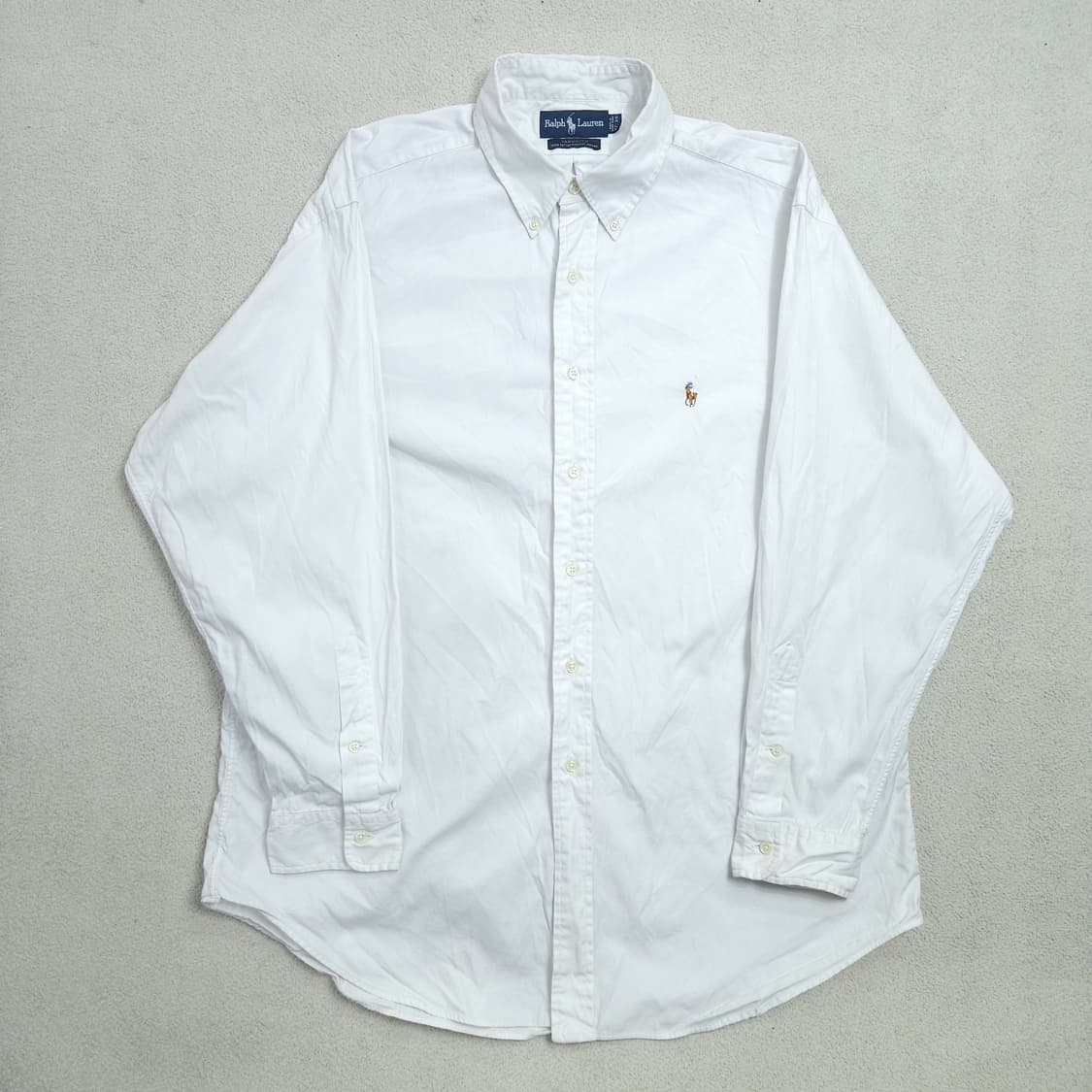 90s 폴로 랄프 로렌 옥스포드 화이트 셔츠 야머스핏 상품이미지2