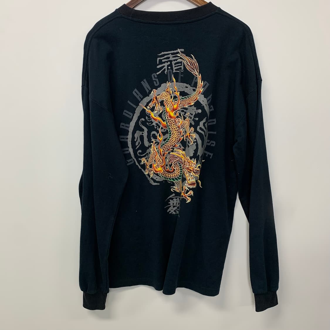 Vintage 빈티지 블랙 드레곤 롱슬리브 긴팔티 상품이미지4