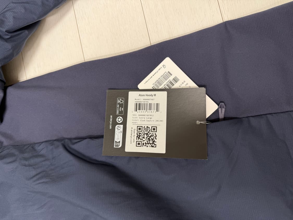 아크테릭스 아톰  XL사이즈  한글 가격텍 있어서 에이에스 문제 없구요  상품이미지2