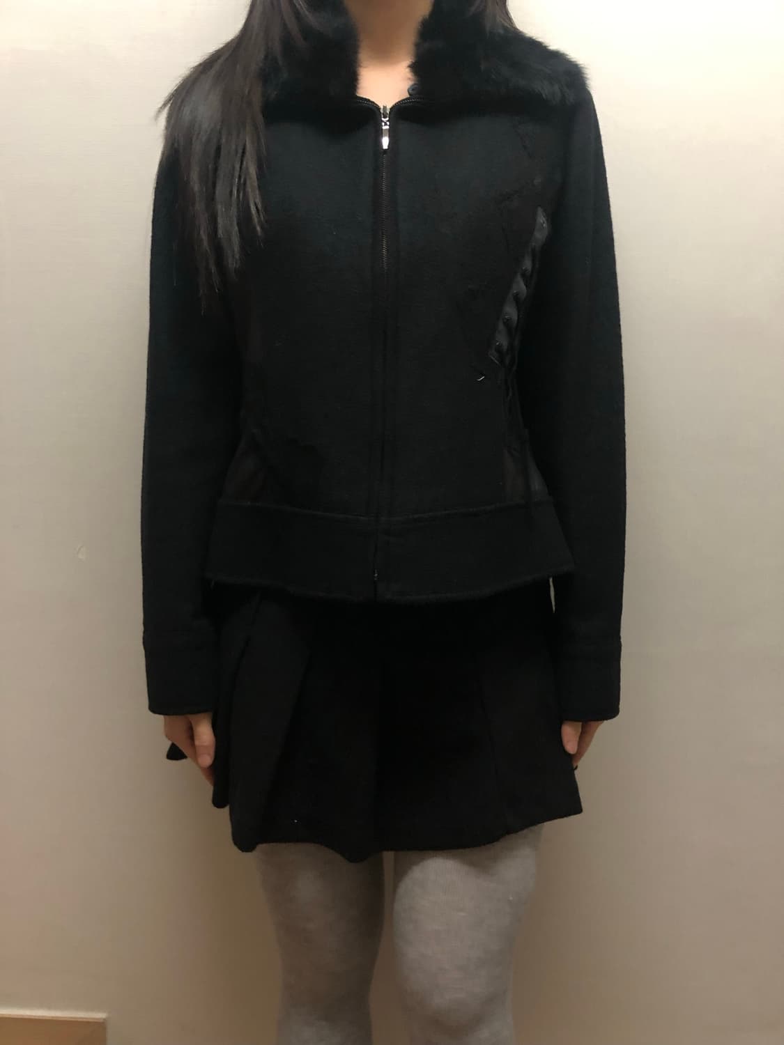 빈티지 블랙 울 레이스업 자켓 상품이미지6