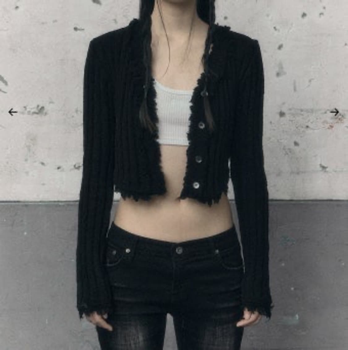 보헤미안서울 테슬 가디건 블랙 상품이미지1