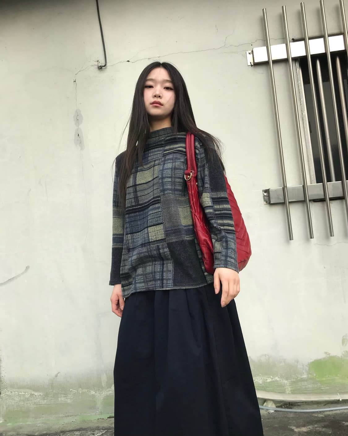 네이비 플리츠 롱 스커트  상품이미지4