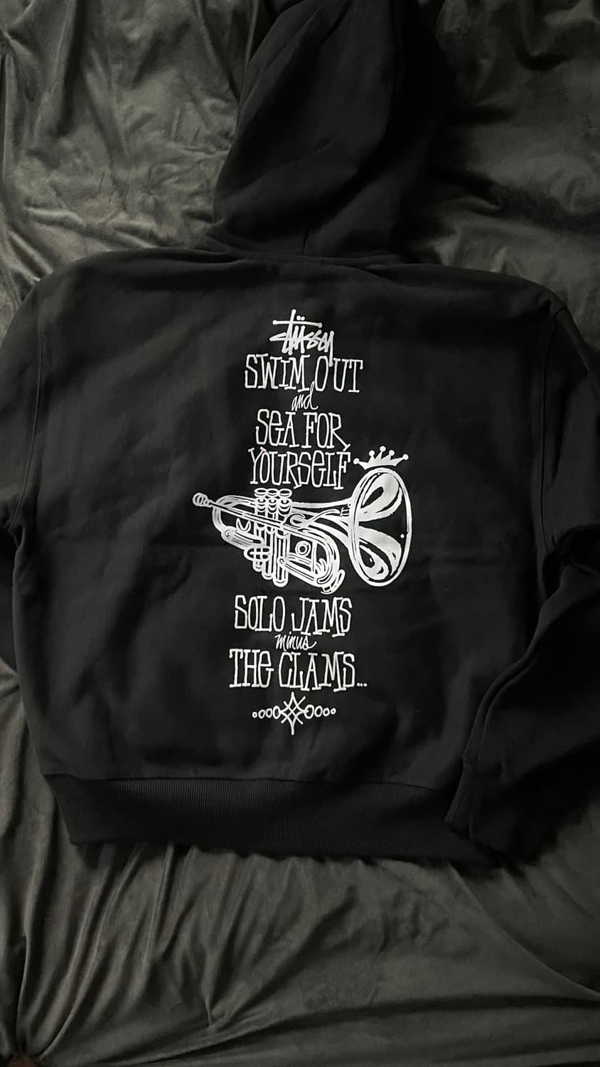 스투시 블랙 스윔아웃 후드집업 새상품 택포함 L 상품이미지2