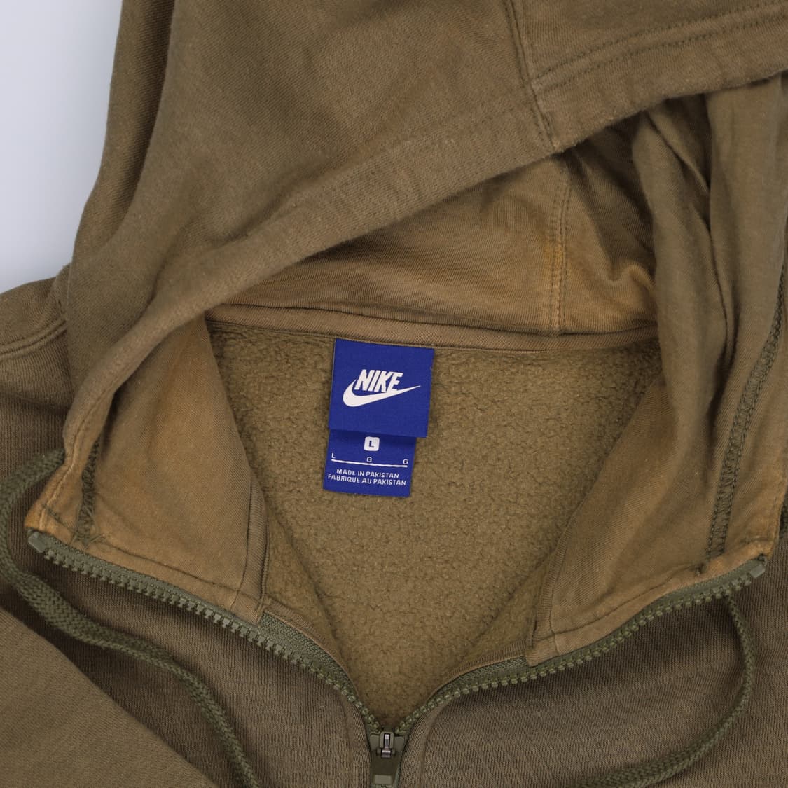 US L 나이키 NSW 솔로스우시 풀집 후드집업 자켓 빈티지카키 3891 상품이미지7