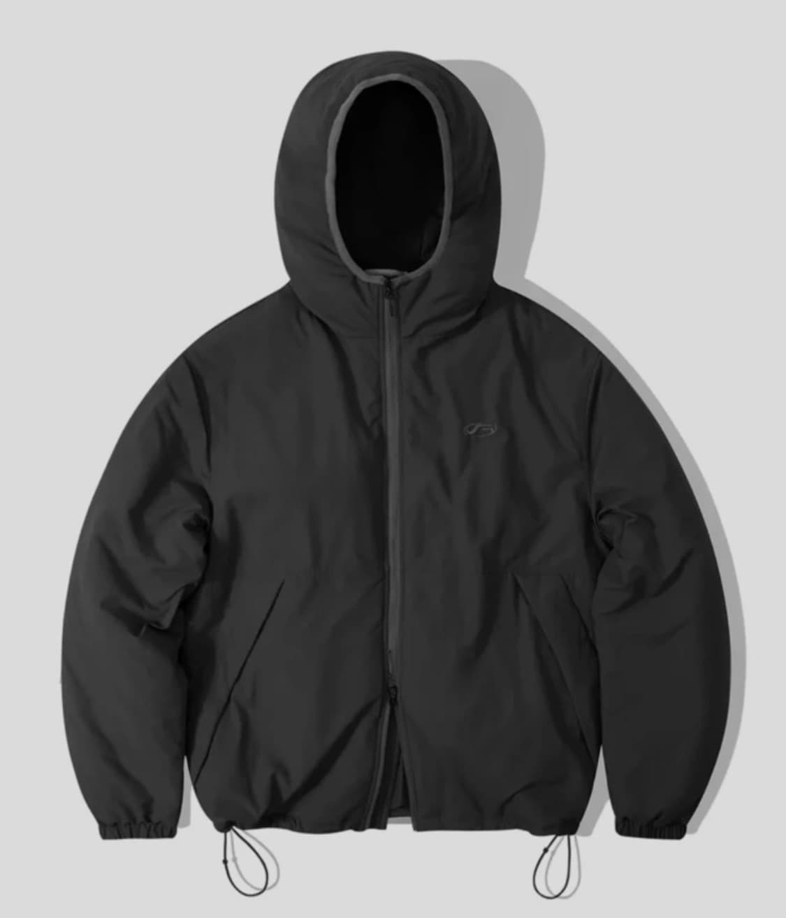 필루미네이트 오버핏 심볼 로고 후드 패딩 블랙 S 상품이미지2