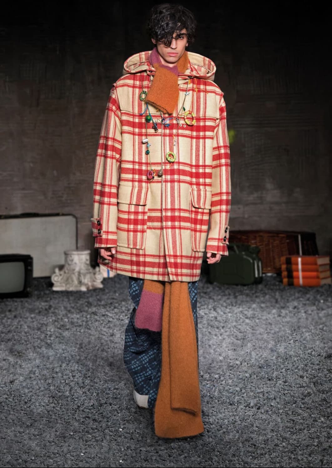 MARNI 마르니 18FW 체크 후드 코트 상품이미지2