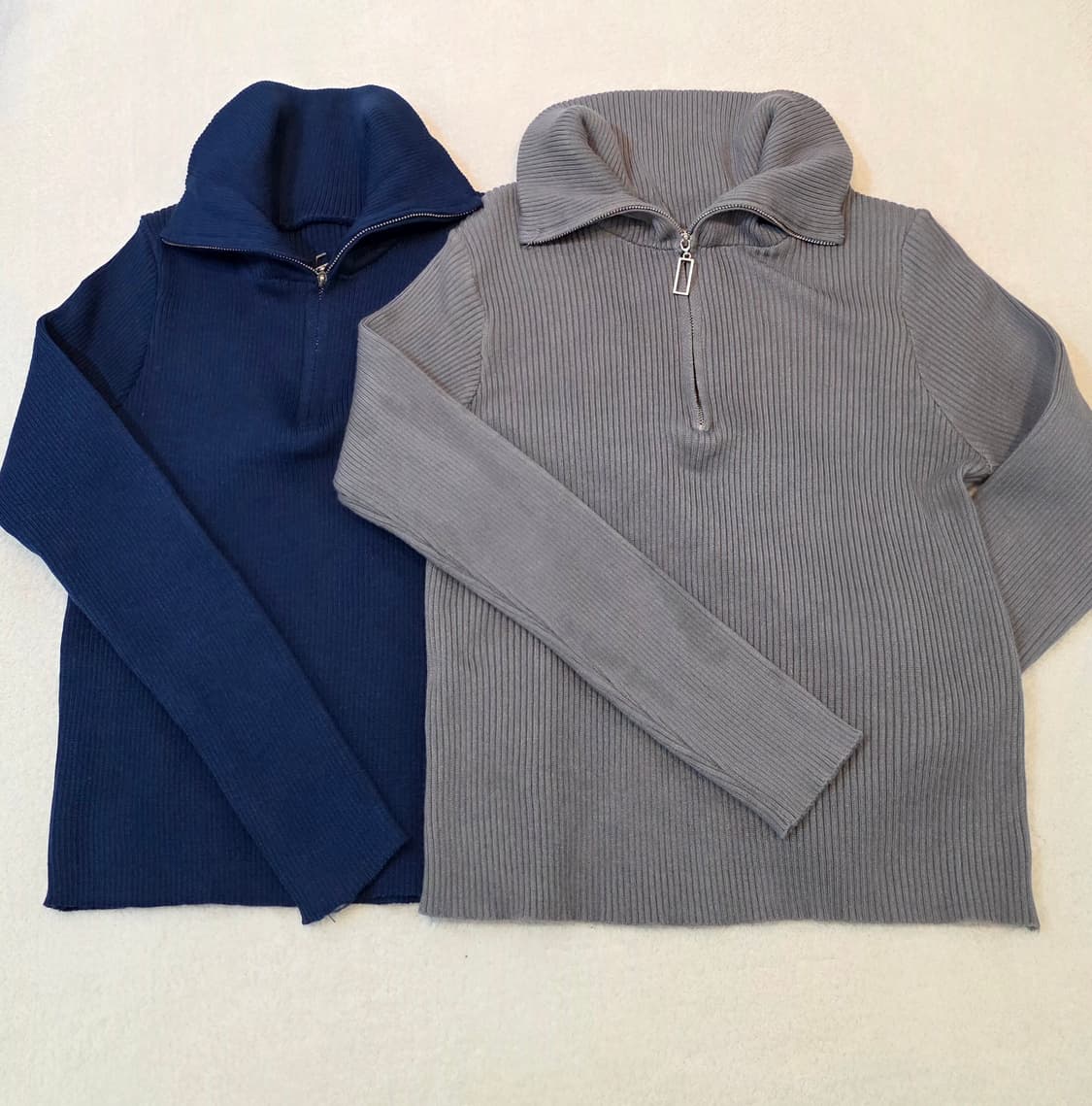 (여성) 골덴 스판 넥카라 숏 크롭 집업 상품이미지5