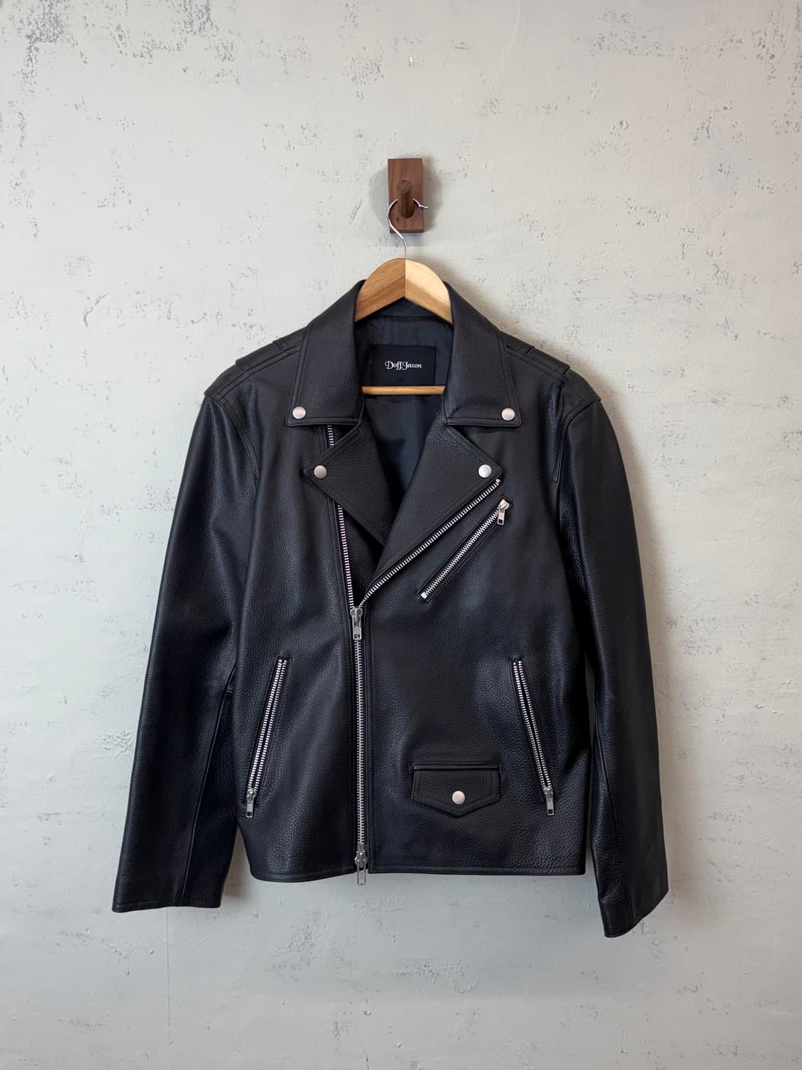 도프제이슨 카우하이드 레더 라이더 자켓 블랙 상품이미지1
