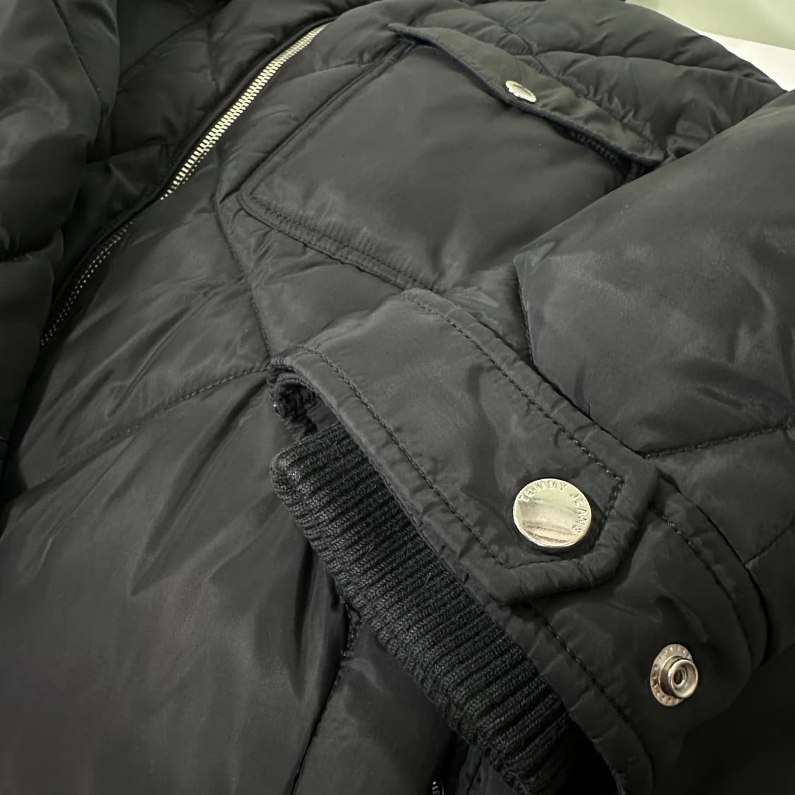 90-95 타미힐피거 블랙 투웨이 투포켓 패딩점퍼 상품이미지5