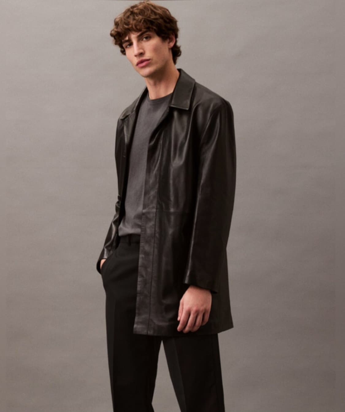 calvin klein studio 차은우 레더 카코트 유일매물 상품이미지3