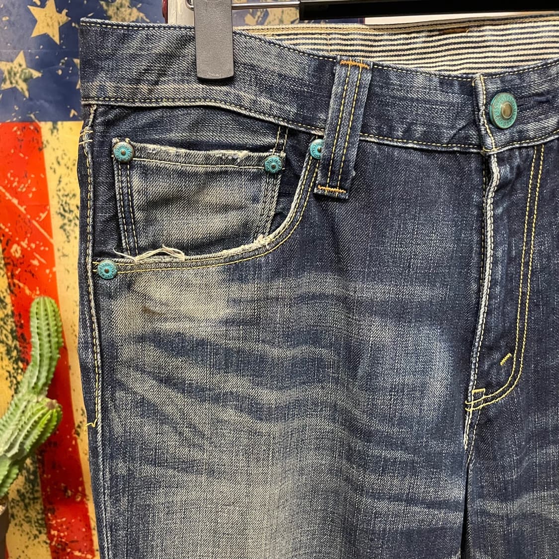 00s Levis 502 제팬 라인 지퍼 플라이 워싱 데님 팬츠 상품이미지6