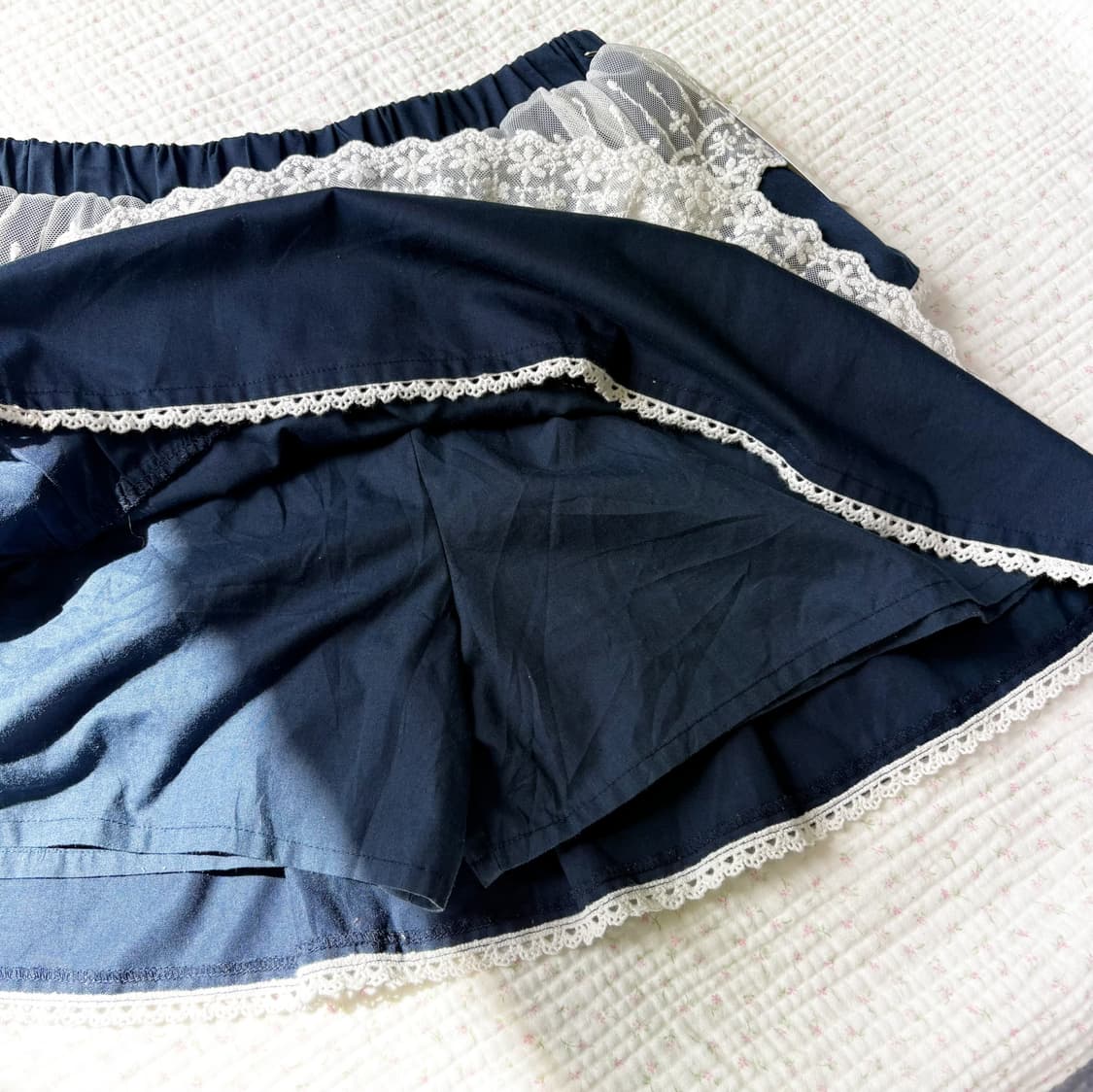  AXES FEMME 엑시즈팜/ 캉캉미니스커트 레이스 캉캉 스커트 네이비 상품이미지7