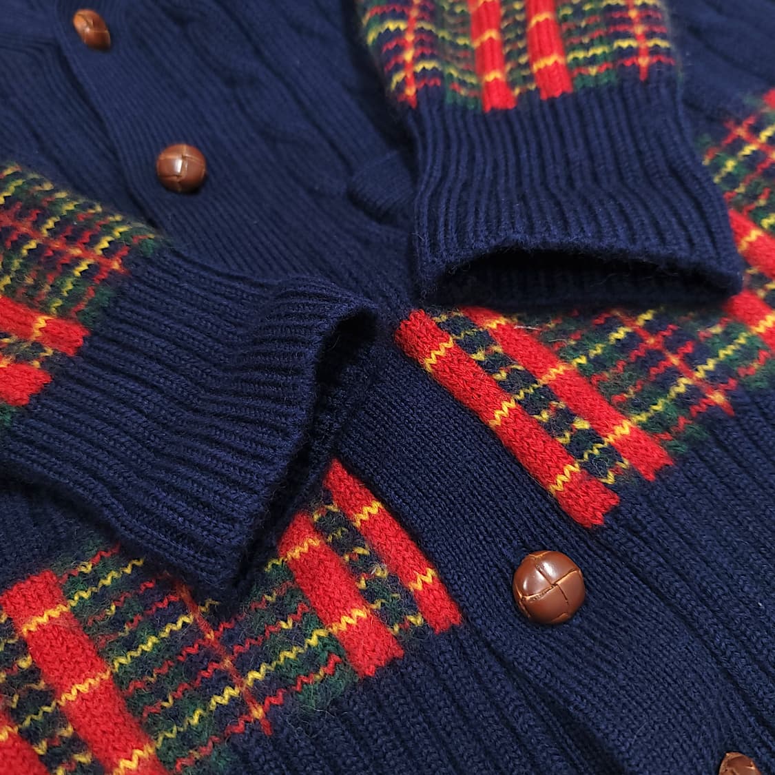 [95] 빈폴 네이비 빈티지 케이블 울 니트 가디건 상품이미지6