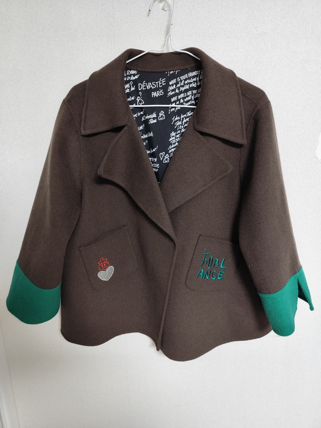 DÉVASTÉE PARIS 여성 캐시미어 더블코트 (66, 브라운) 상품이미지1