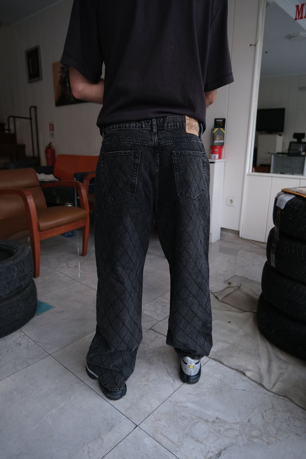 스투시 퀼티드 데님 빅 올 진 블랙 32 상품이미지1