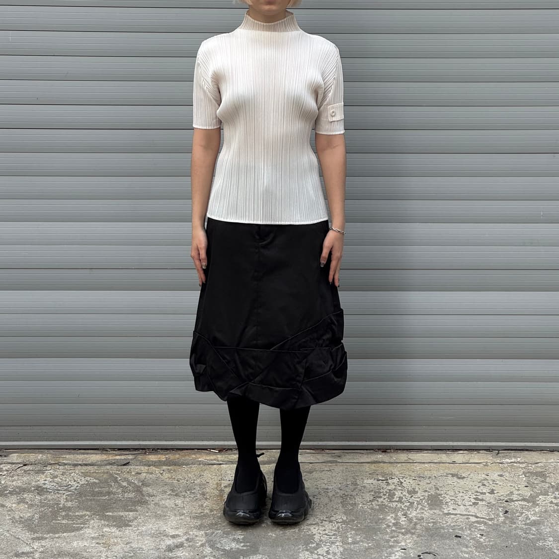 Folded Black Skirt 상품이미지7