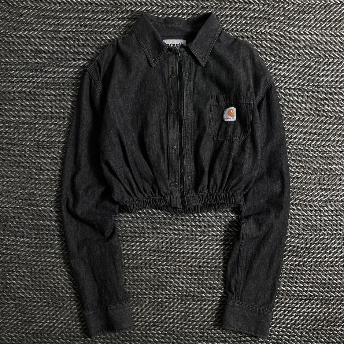 칼하트 크롭 리메이크 투웨이 흑청 셔츠 자켓o 3033 상품이미지1