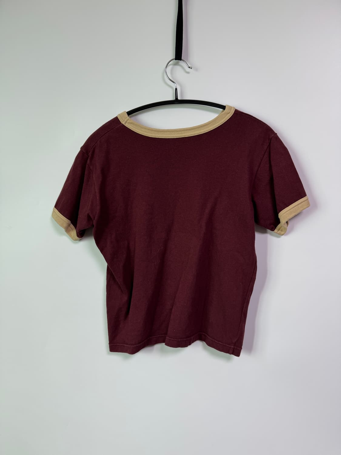 일본 여성 빈티지 버건디 티셔츠 s 상품이미지3