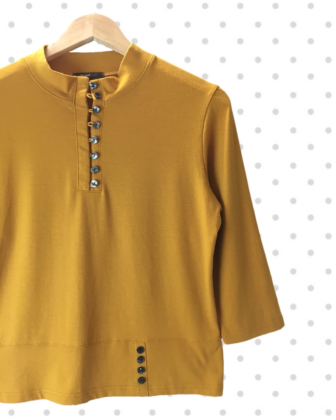 vintage henley neck multi button mustard 상품이미지7